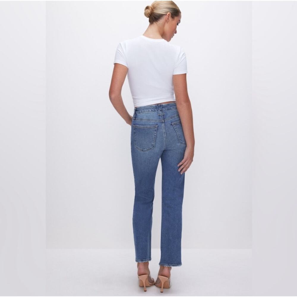 GOOD AMERICAN Always Fits Good Legs Straight Jeans in Indigo316, Size 14-18 - Picture 3 of 13